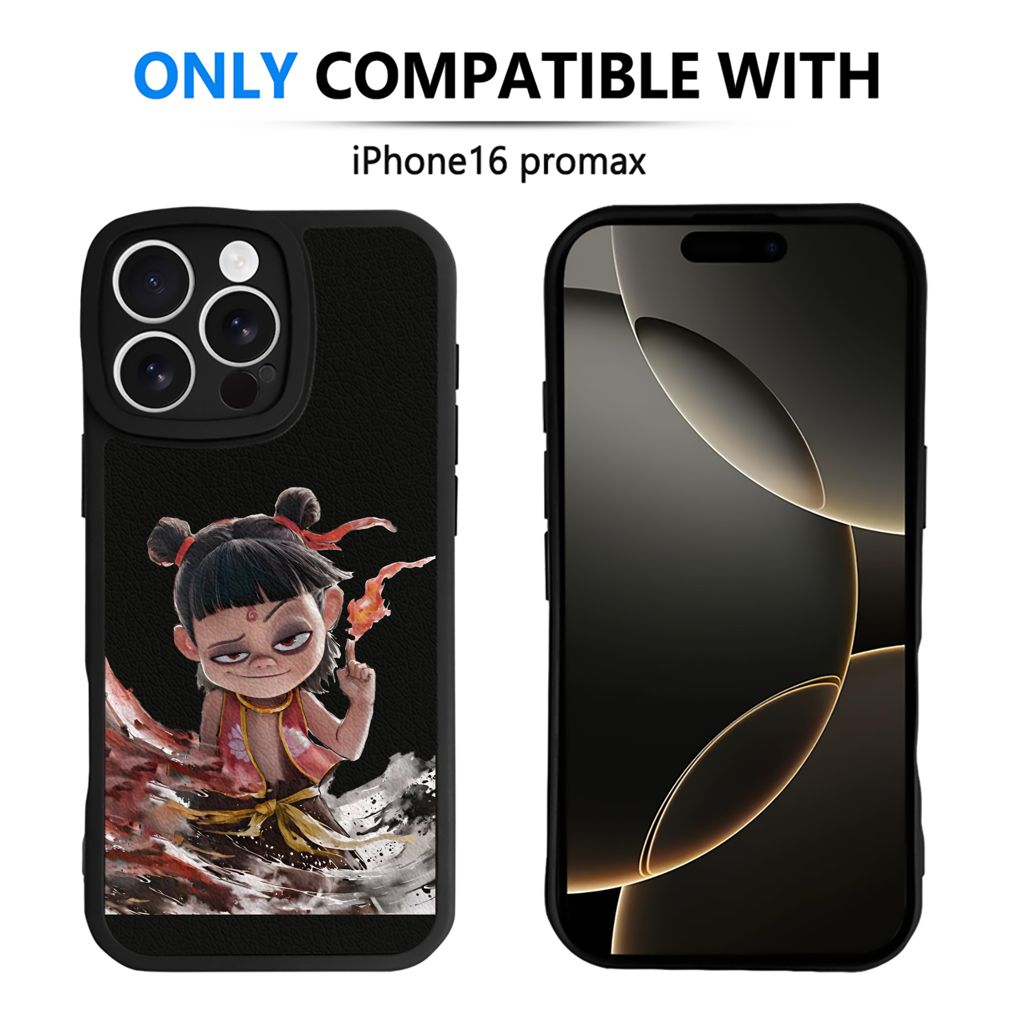 （画像用） Ne Zha 2 ナタ 魔童の大暴れ 【iPhone 16シリーズ対応】シリコンスマホケース（レザー調） 材質：シリコン